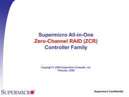 Supermicro All-in-One Zero-Channel RAID Controller Family