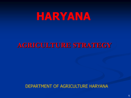 AGRICULTURE PROFILE OF HARYANA