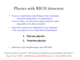Physics with RICH detectors