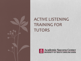 Active Listening Training for Tutors