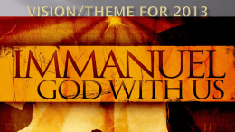 Vision/Theme for 2013 - Lighthouse Christian Church