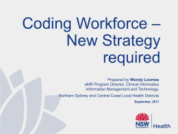 NSW Health Coding Workforce - New Strategy