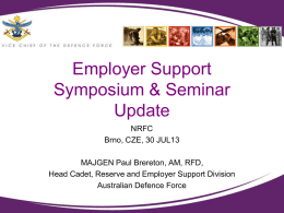 Employer Support Symposium & Seminar Update