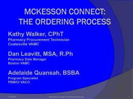 McKesson Ordering Process - Remote