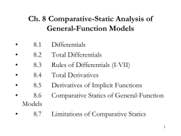 Ch. 8 Comparative-Static Analysis of General
