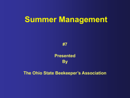 Summer Management - Ohio State Beekeepers Association