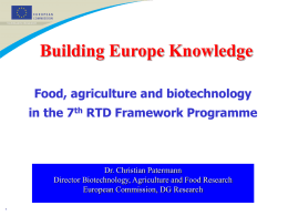 Building Europe Knowledge: Towards the Seventh Framework