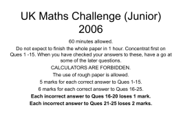 UK Maths Challenge (Junior) 2003
