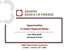 Strategic Opportunities for Banca CR Firenze Group