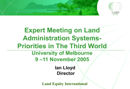Land Titling - University of Melbourne