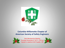 Columbia-Willamette Chapter of American Society of Safety