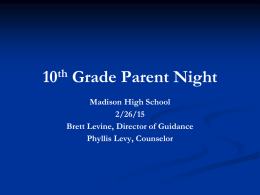 10th Grade Parent Night