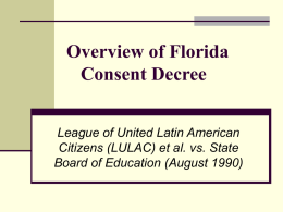 Overview of Florida Consent Decree