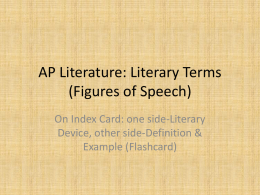 AP Literature: Literary Terms