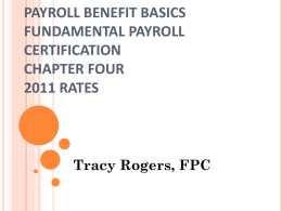 Payroll Benefit Basics Fundamental Payroll Certification