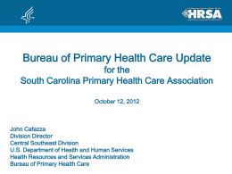 Bureau of Primary Health Care Update