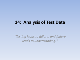 Chapter 14 Analysis of Test Data