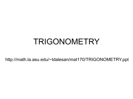 TRIGONOMETRY - Arizona State University