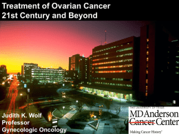 Treatment of Ovarian Cancer 21st Century and Beyond