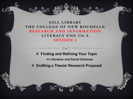 Gill Library The College of New Rochelle Research and