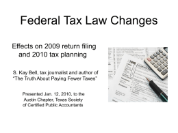 Federal tax law changes
