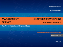 Chapter 9: Linear Optimization