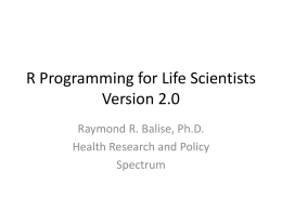 R Programming for Life Sciences