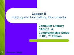 Lesson 13 Editing and Formatting Documents