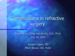 Complications in refractive surgery