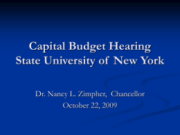 SUNY Capital Budget Presentation