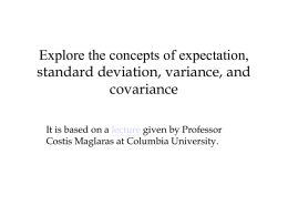 standard deviation, variance, and covariance