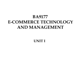 BA9177 E-COMMERCE TECHNOLOGY AND MANAGEMENT