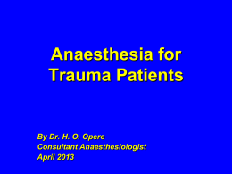 Anethesia for Total Hip and Knee Arthroplasty