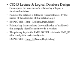CS263 Lecture 5 - Computing - University of Surrey