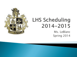 LHS Scheduling 2014-2015