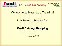 Kuali Catalog Shopping - Colorado State University