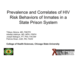 Prevalence and Correlates of HIV Risk Behaviors of Inmates