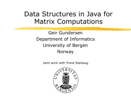Data Structures in Java for Matrix Computations