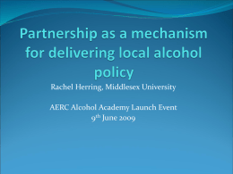 Local alcohol strategies: delivery and management