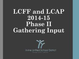 LCFF and LCAP - IUSD.org - Irvine Unified School District