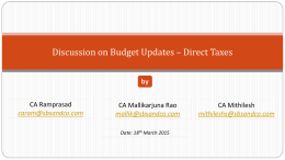 Discussion on Budget Updates – Direct Taxes