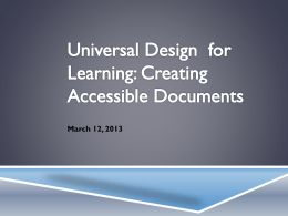 UDL Docs Hands-On March 2013