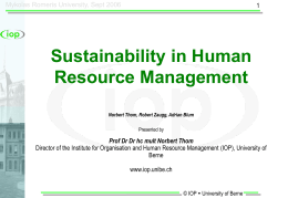 Sustainability in Human Resouce Management