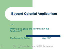 Beyond Colonial Anglicanism