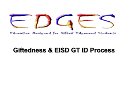 Fall Gifted Institute - Edgewood Independent School