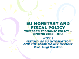 EU MONETARY AND FISCAL POLICY TOPICS IN ECONOMIC …