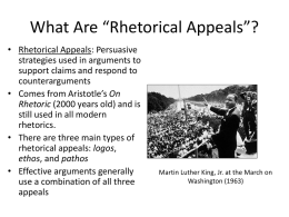 What Are “Rhetorical Appeals”?