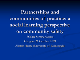 Partnerships and communities of practice: a social