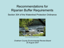 Recommendations for Section 304 of the Chatham County