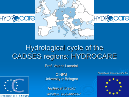 Hydrological cycle of the CADSES regions HYDROCARE